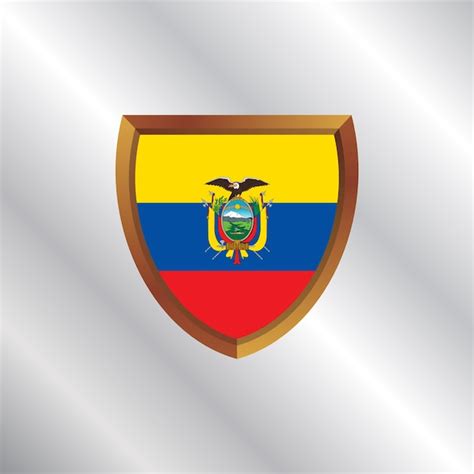 Ilustraci N De La Plantilla De La Bandera De Ecuador Vector Premium