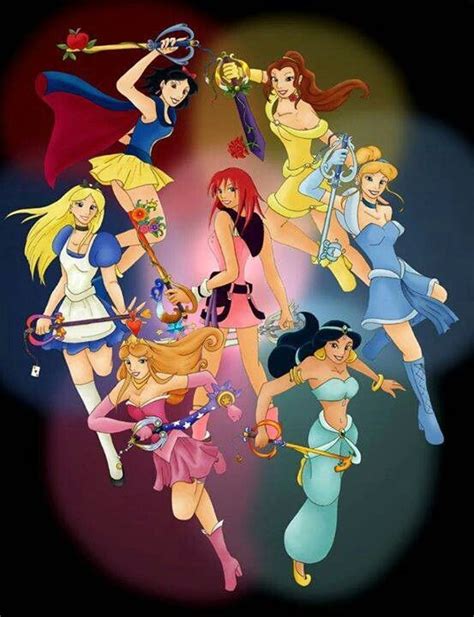 The Seven Princesses Of Heart With Keyblades Kingdom Hearts Kingdom