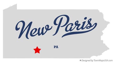 Map of New Paris, PA, Pennsylvania