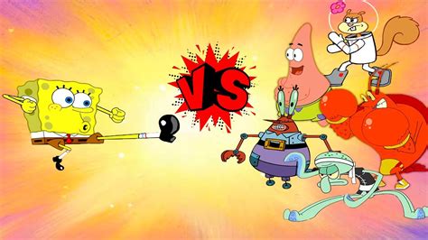 Reef Rumble Survival Tour Spongebob Vs Squidward Vs Sandy Vs Patrick Vs Mr Krabs Vs Larry