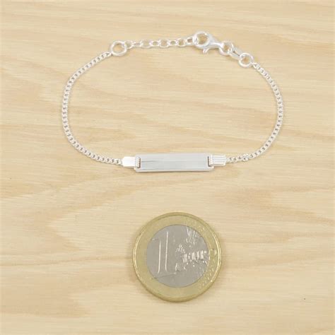 Pulsera Esclava Infantil Con Chapa Para Grabar PlataOle