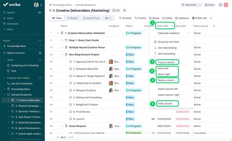 Rearranging Columns In Table View Wrike Help Center