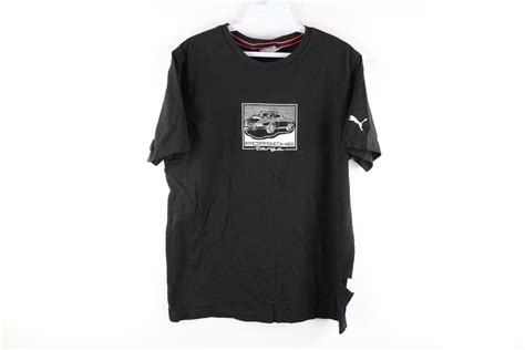 Vintage Puma Porsche Targa Racing Spell Double Sided T Shirt Black Grailed