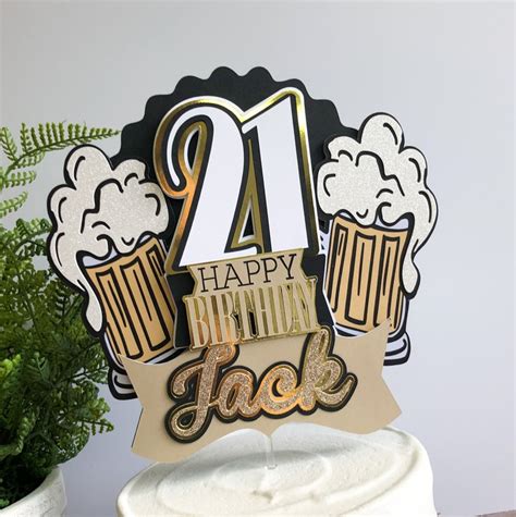 Beer Cake Topper Beerfest Birthday Cake Topper Cheers And Etsy