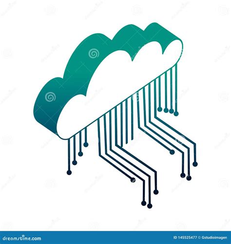 Nube Que Computa Con El Icono Isom Trico Del Circuito Electr Nico