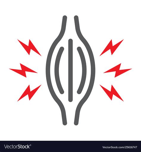 Muscle Pain Line Icon Body And Sick Muscle Ache Vector Image