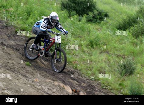 downhill extreme bicycle racing Stock Photo - Alamy