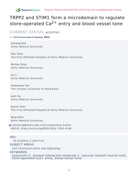 PDF TRPP2 And STIM1 Form A Microdomain To Regulate Store Operated Ca2