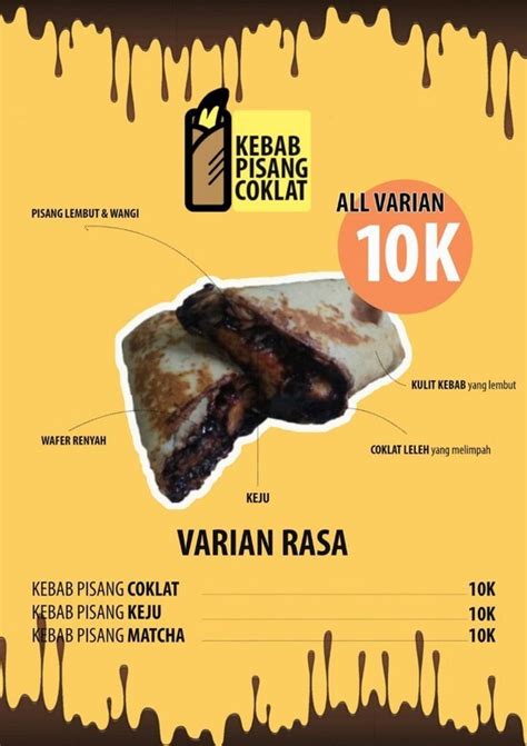 Menu At Kebab Pisang Coklat Korean Food Cafe Peterongan