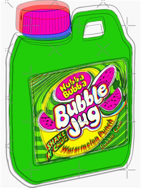 "Psychedelic Bubble Jug Hubba Bubba merch fan art" Sticker for Sale by ...