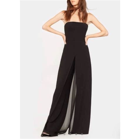 Halston Heritage Pants Jumpsuits Halston Heritage Black Chiffon