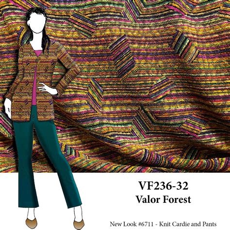 Vf236 32 Valor Ziggy Wine Forest Gold Stripe Knit Fabric Vogue
