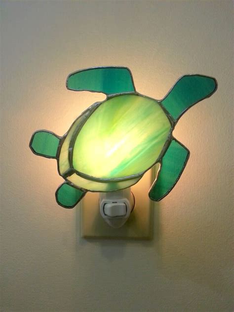 Items Similar To Stained Glass Sea Turtle Night Light On Etsy