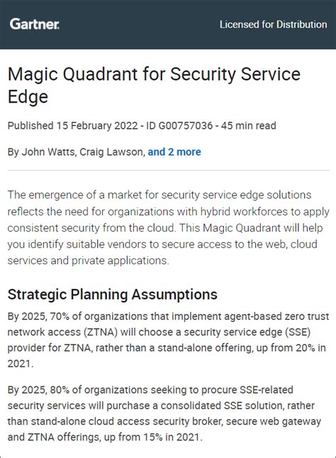 Gartner Magic Quadrant For Security Service Edge Wisdominterface