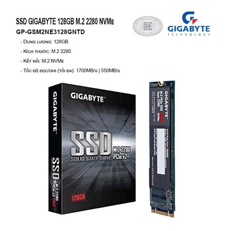 Ổ cứng SSD Gigabyte 128GB M 2 2280 NVMe Gen3 x4 GP GSM2NE3128GNTD