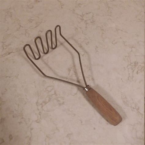 Vintage Hand Held Potato Masher With Wooden Handle Etsy Hong Kong