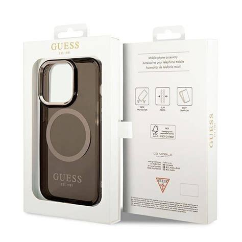 Oryginalne Etui Iphone Pro Max Guess Hard Case Gold Outline