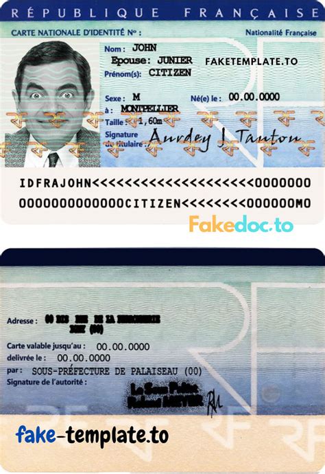 France ID Template In PSD Format Faketemplate Online