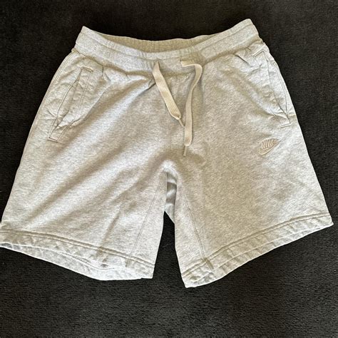 Men’s Nike Fleece Shorts Grey Size Large Depop