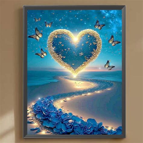 5D Bricolage Complet Forage Rond Diamant Peinture Fantaisie Plage Kit