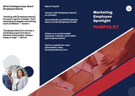 Free Marketing Employee Spotlight Pamphlet Template To Edit Online