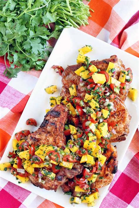 The Best Grilled Pork Chops With Mango Salsa Recipe Foodal