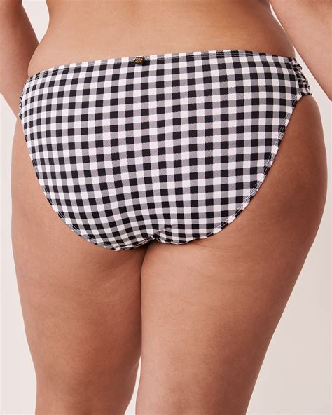 La Vie En Rose Gingham Gathered Sides Bikini Bottom