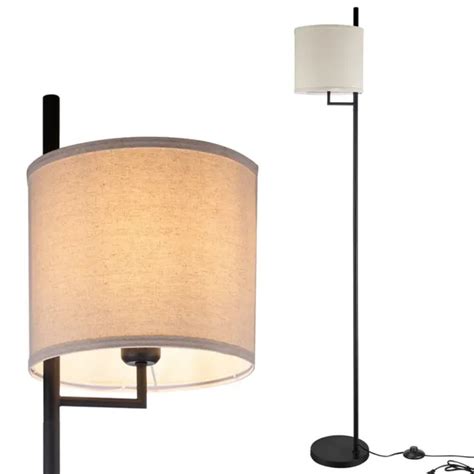 Lampada Piantana Terra Design Moderno Paralume E Tessuto E Metallo