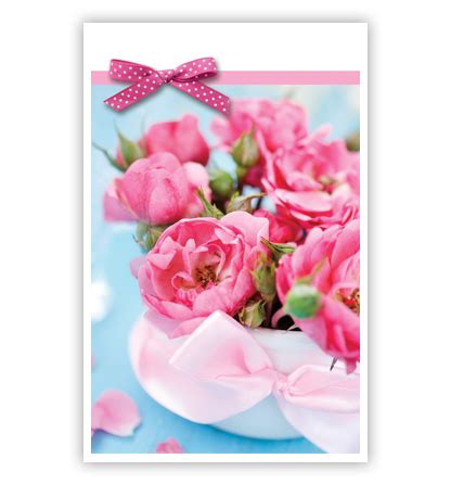 Roze Bloemen In Wit Potje Primeurcards