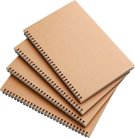 Qisf Packs Spiral Notepad A Pages Sheets Kraft Cover