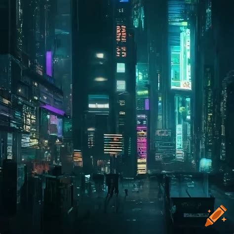 Hyper Realistic Cyberpunk Cityscape In The Rain