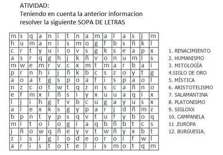 Ay Denme Por Favor Resolver Sopa De Letra Renacimiento Humanismo Etc En