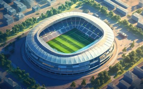 Premium AI Image | Beautiful aerial view of stadium background wallpaper