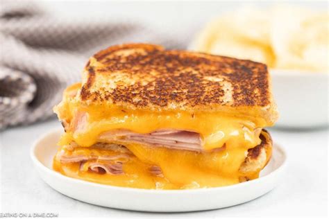 Grilled Ham and Cheese Sandwich - Eating on a Dime