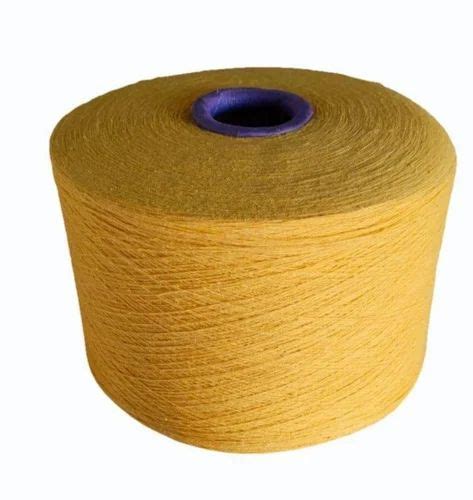 Open End Dyed S Golden Yellow Recycled Cotton Yarn For Weaving At Rs