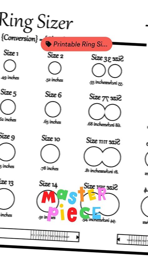 Various Ring Sizers Printables And Useful Ring Size Chart In One Package Ring Sizes Chart