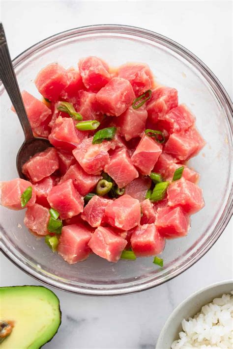 Spicy Ahi Tuna Poke Bowl Recipe Food Faith Fitness