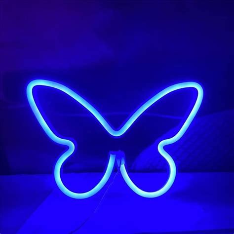 Lampe N On Led En Forme De Papillon Suspendre Fonctionne Avec Usb