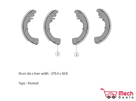 rear brake shoe set  tvs girling mechdealscom
