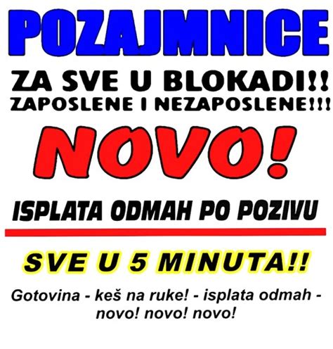 Pozajmnice Gotovina Ke Na Ruke Isplata Odmah