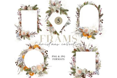 Floral Frames Rose Flowers Clipart Png Christmas Wedding Borders By