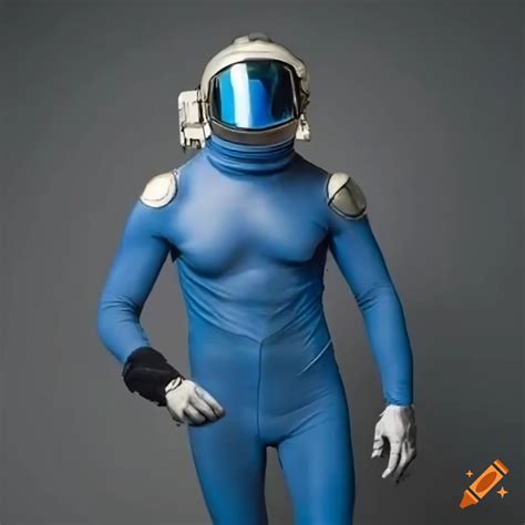 Image Of A Humanoid Alien Wearing A Blue Spacesuit On Craiyon