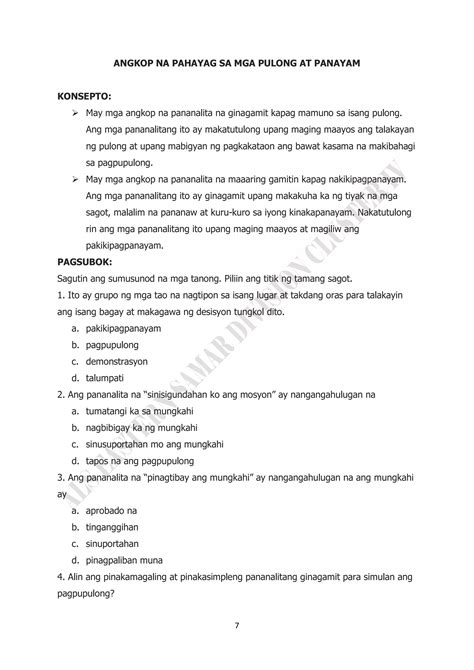 Reviewer In Filipino For Als Pdf