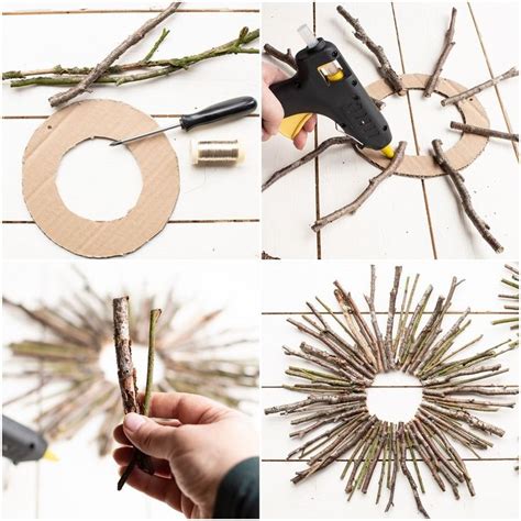 Wand Deko aus Zweigen selber machen DIY Smillas Wohngefühl Herbst