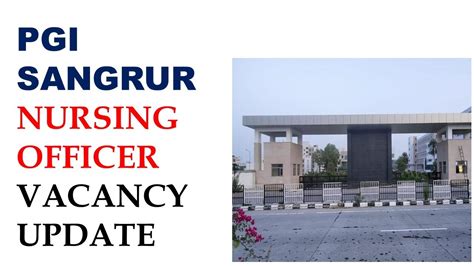 Pgi Vacancy Update Nursing Officer Vacancy Released By Pgi