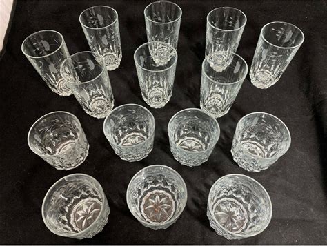 Vintage Princess House Heritage Glasses Set Of 15 Eight Tumblers Seven High Ball Glasses Etsy