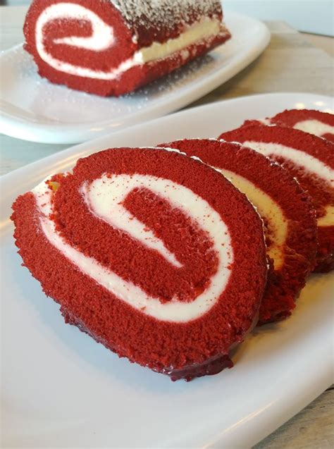 Red Velvet Cake Roll With Whipped Cream Cheese Jetts Kitchen