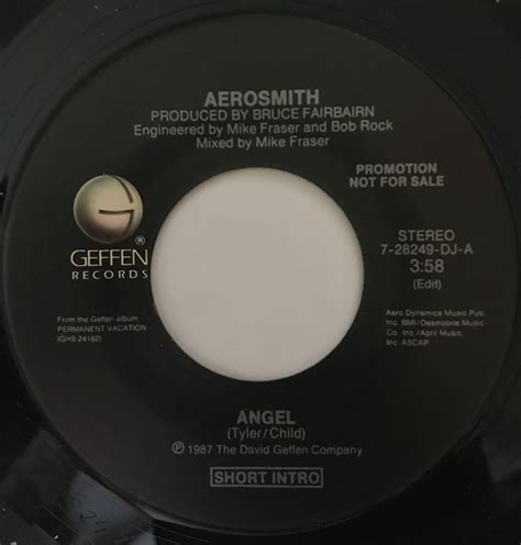 Aerosmith Angel” 1988 7″ Single The Aerosmith Collection