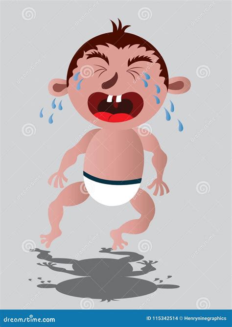 A Crying Baby Stock Vector Illustration Of Sobbing 115342514