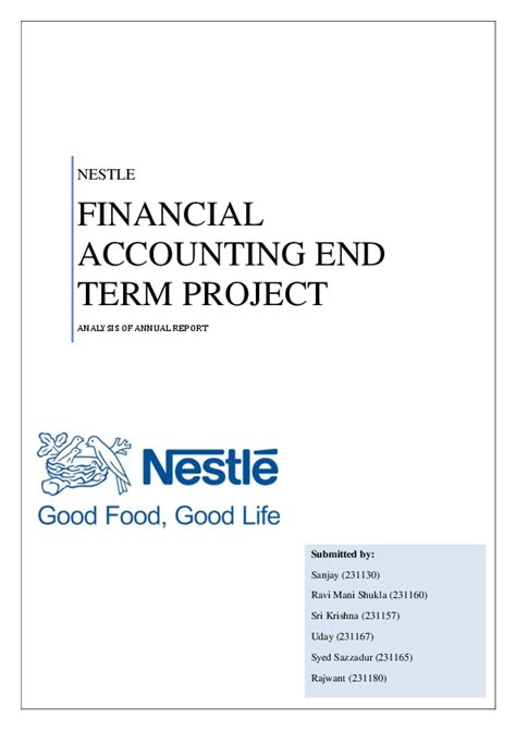 Pdf Nestle Annual Report Analysis